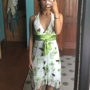 Elegant and casual high-low halter dress